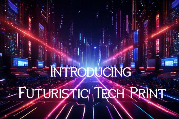 Futuristic Tech Print Typeface for Editorial Design